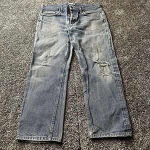 Unbranded‎ Brand Selvedge Jeans Mens 36x28 Blue Light Wash Straight